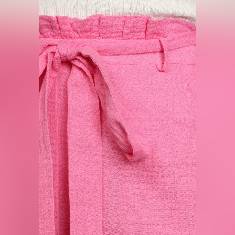 Lulus NWT Friendship Bright Pink Paperbag Waist Shorts, Size XS - Picture 6 of 15